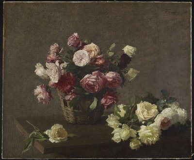Rosen in einem Korb, 1888 von Ignace Henri Jean Fantin Latour