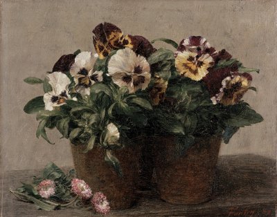 Stillleben mit Stiefmütterchen und Gänseblümchen, 1889 von Ignace Henri Jean Fantin Latour
