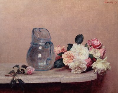 Stillleben mit Rosen, 1889 von Ignace Henri Jean Fantin Latour