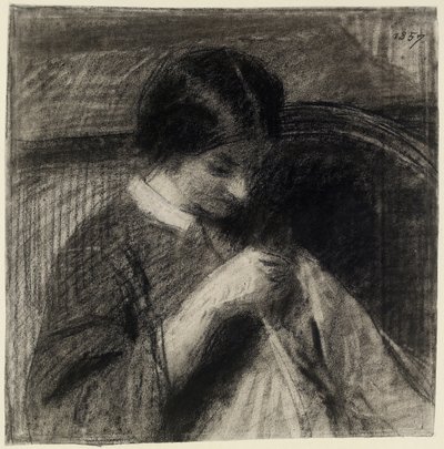 Frau beim Nähen von Ignace Henri Jean Fantin Latour