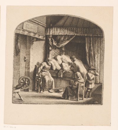 Alter Mann auf dem Sterbebett von Ignace Joseph de Claussin (attributed to)