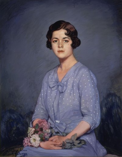 Lucia (Porträt eines jungen Mädchens mit Blumen in der Hand) von Ignacio Zuloaga y Zabaleta