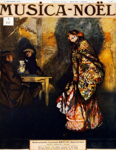 Lucienne Breval, Schweizer Sopranistin, als Carmen in der gleichnamigen Oper von Georges Bizet, Gemälde von Ignacio Zuloaga y Zabaleta von Ignacio Zuloaga y Zabaleta