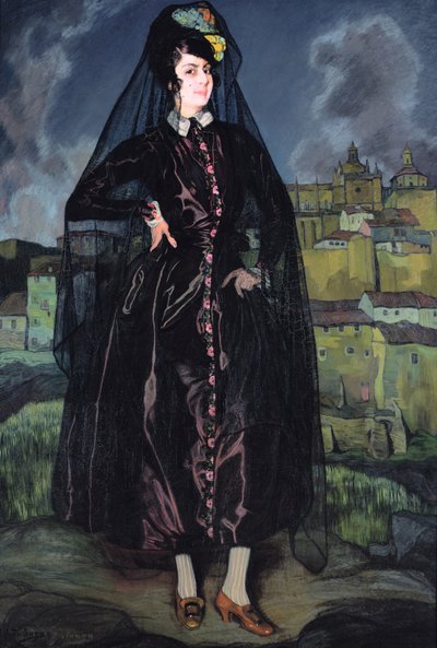 Porträt von Anita Ramirez in Schwarz von Ignacio Zuloaga y Zabaleta