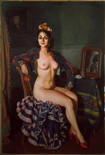 Porträt von La Oterito in ihrer Garderobe von Ignacio Zuloaga y Zabaleta