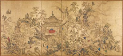 Landschaft mit Pavillon von Ike no Taiga