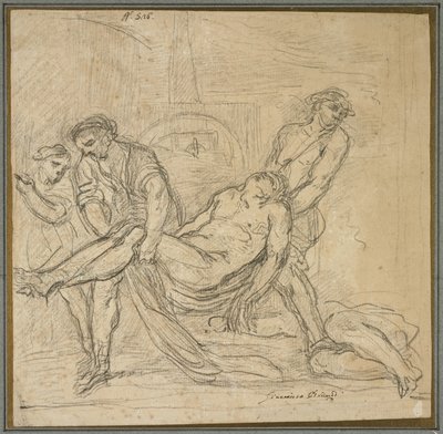Heiliger Abdon und Heiliger Sennen begraben christliche Märtyrer, 1653-1657 von Il and Brueghel, Abraham Borgognone