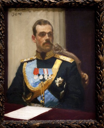 Großherzog Michail Alexandrowitsch Romanow, oder Michael von Russland (1878-1918). Öl auf Leinwand von Ilya Efimovich Repin
