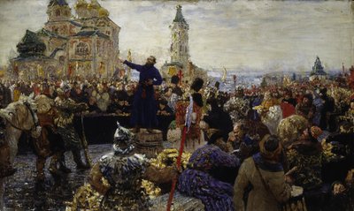 Kuzma Minin ruft das Volk von Nischni Nowgorod im Jahr 1611 auf von Ilya Efimovich Repin