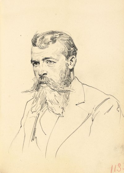 Porträt eines Mannes mit Schnurrbart und Bart, ca. 1872-1875 von Ilya Efimovich Repin