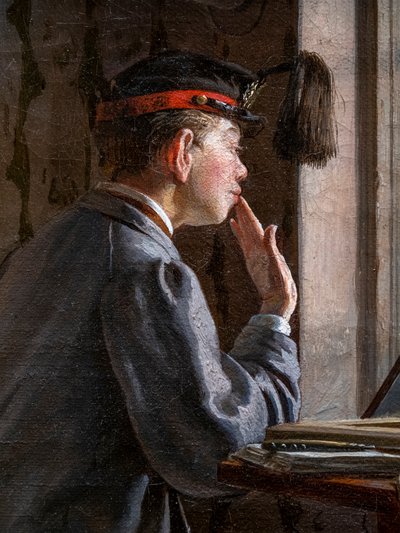 Studenten bereiten sich auf eine Prüfung vor (Detail) von Ilya Efimovich Repin