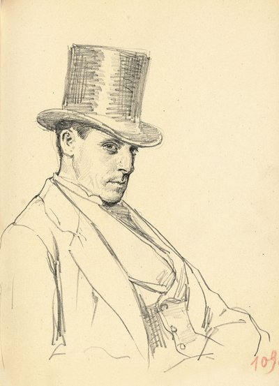 Sitzender Mann mit Zylinder von Ilya Efimovich Repin