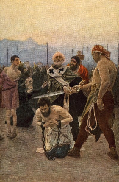 Der heilige Nikolaus von Myra rettet drei Unschuldige vor dem Tod von Ilya Efimovich Repin