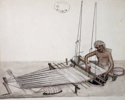 AS10 Vol.52 f5 4904 cat.201 i-iv Weber an einem Webstuhl, Bombay, ca. 1873 von Indian School
