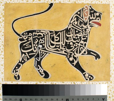 Ein Löwe aus Kalligraphie, ca. 1800 von Indian School