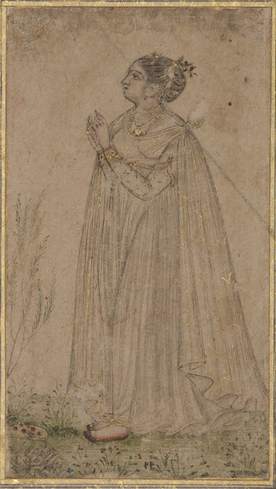 Eine Prinzessin verehrt die Sonne, ca. 1600 von Indian School