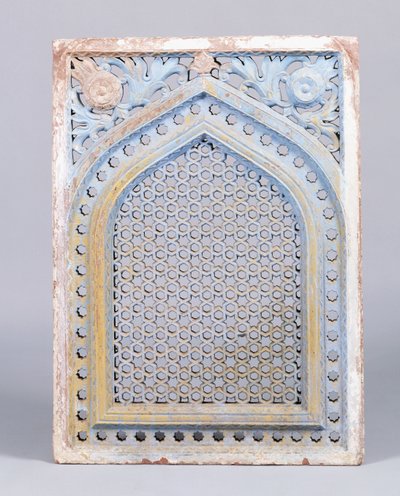 Ein roter Sandstein-Jali-Bogen in einem Rahmen mit einem Sternmotiv, 18. Jahrhundert von Indian School