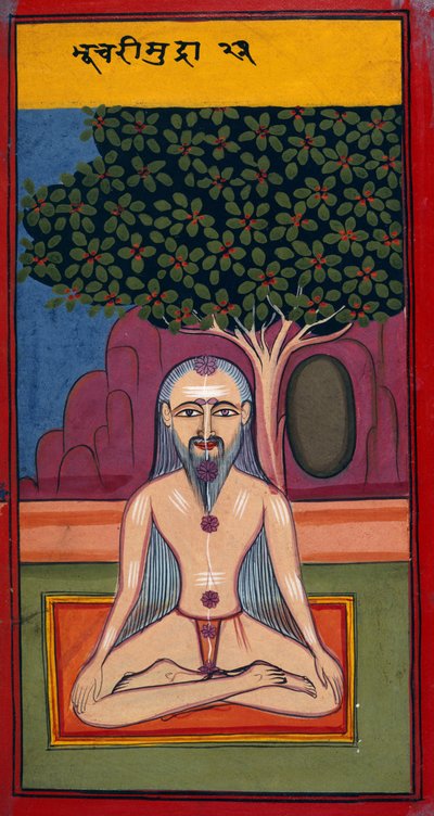 Ein Yogi in Bhucari-Haltung, aus Asandas und Mudras (Hata Yoga) von Indian School