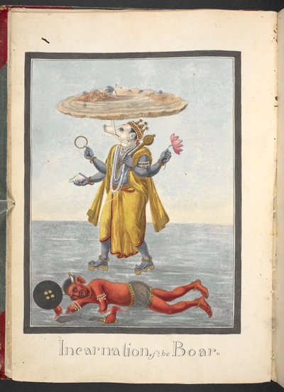 Eber-Inkarnation, Varaha-Avatara, dritte Inkarnation von Vishnu von Indian School