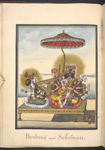 Brahma und Sarasvati von Indian School
