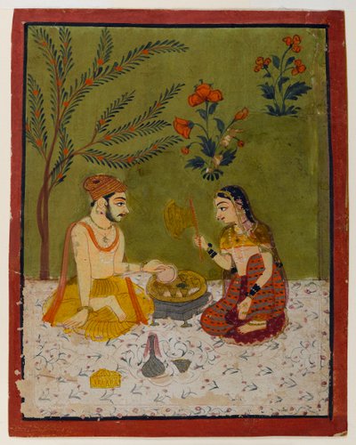 Paar unter einem Baum, ca. 1700 von Indian School