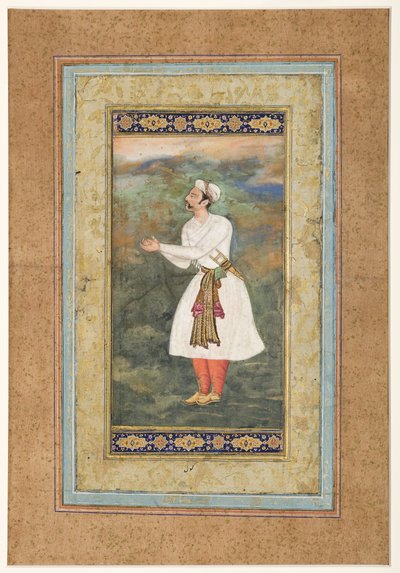 Höfischer in einer Haltung großen Respekts, ca. 1575 von Indian School