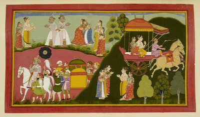 Dasaratha und seine Königinnen kehren nach Ayodhya zurück und lassen Rishyasringa und Shanta zurück von Indian School