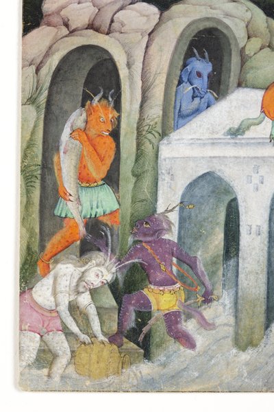 (Detail) Dämonen in einer wilden Landschaft, ca. 1600 von Indian School