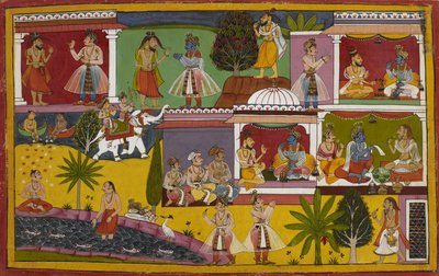 Durvasa und der Tod besuchen Rama, dann meditiert Lakshmana am Sarayu und wird von Indra in den Himmel geholt von Indian School