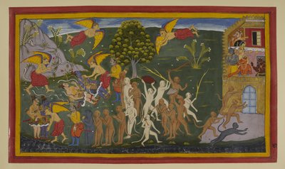 Garuṇa befreit und heilt Rāma und Lakṣmaṇa; Affen stürmen siegreich Laṅkā von Indian School