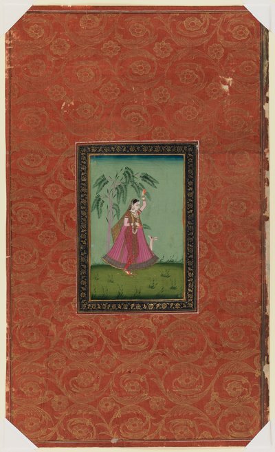 Mädchen mit einem Reh, 1875-1900 von Indian School