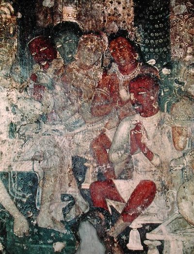 Gruppe von Figuren, aus dem Inneren der Höhle 16 von Indian School
