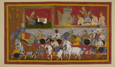 Indrajit bereitet Magie vor, um gegen Rāma zu kämpfen von Indian School