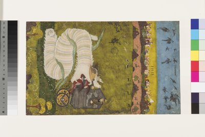 Isfandiyar greift den Drachen an, ca. 1760 von Indian School