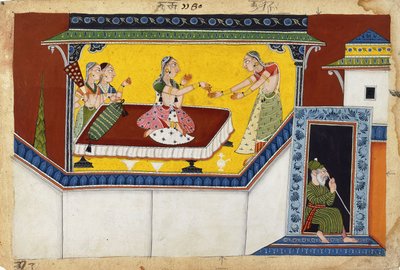 Kaikeyi, König Dasarathas zweite Königin, belohnt die bucklige Dienerin Manthara von Indian School