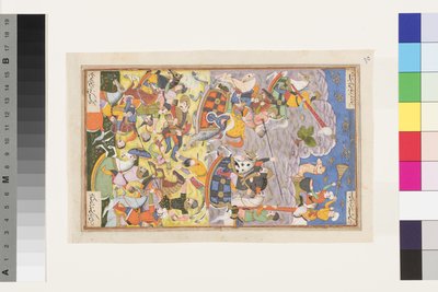 Khusrau II Parviz und Bahram Chobin: Die zweite Schlacht, 1608 von Indian School