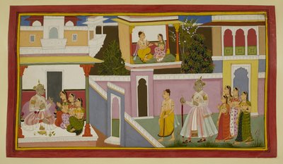 König Dasaratha und seine Königinnen begrüßen Rishyasringa und Shanta von Indian School