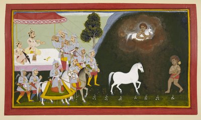 König Sagara führt das Ashvamedha-Opfer durch, und Vasava stiehlt das Pferd von Indian School