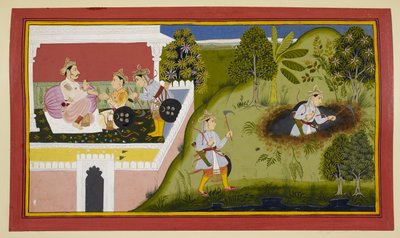 König Sagara schickt Anshuman, um das Pferd zu suchen von Indian School
