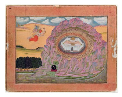 Krishna nähert sich der Zitadelle von Naraka, ca. 1710 von Indian School