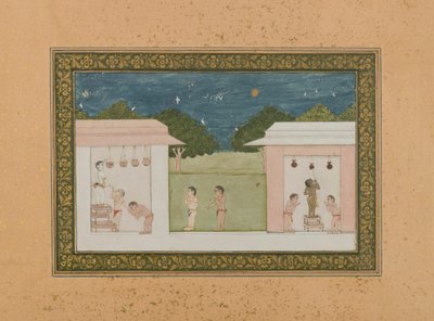 Krishna stiehlt Quark, ca. 1775 von Indian School