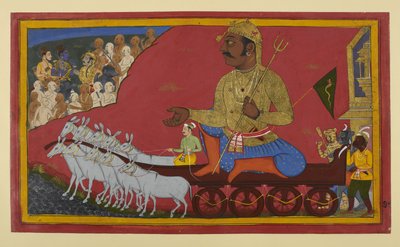 Kumbhakarṇa rückt vor, während Rāmas Verbündete Angst haben und die Affen schwanken von Indian School