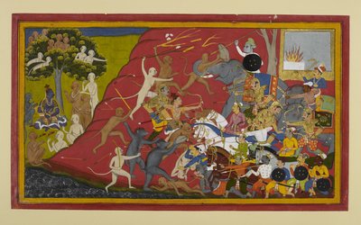 Lakshmana, Hanuman und Vibhishana greifen Indrajit an; Nachrichten erreichen Rama von Indian School