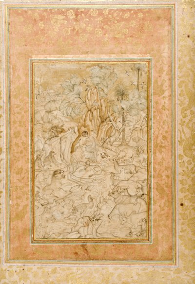 Majnun in der Wildnis, ca. 1595 von Indian School