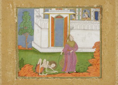 Majnun ist auf einen erbärmlichen Zustand reduziert, ca. 1700 von Indian School