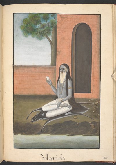 Maricha, ein Dämon, der die Form eines goldenen Hirsches annahm von Indian School