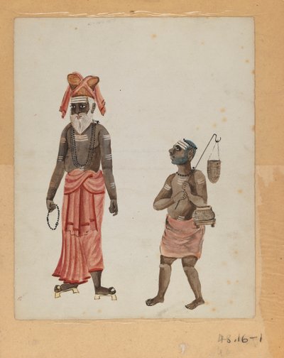 Eine von neun Bildern, die Inder in verschiedenen Berufen zeigen von Indian School