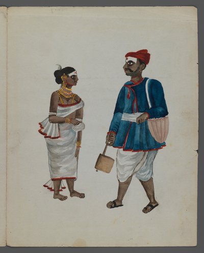 Eine von neun Bildern, die Inder in verschiedenen Berufen zeigen von Indian School