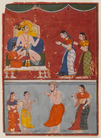 Seite aus einer unbekannten Serie, ca. 1650 von Indian School