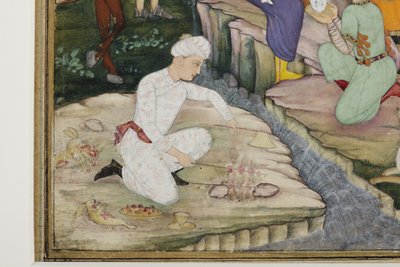 Picknick während einer Jagd, (Detail), ca. 1615 von Indian School